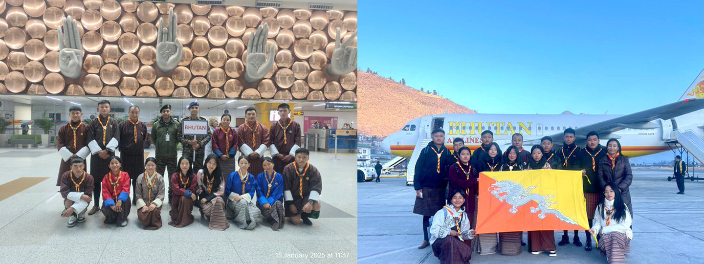  Fostering Bhutan India youth connect !
A warm welcome to Bhutan Scouts delegation in India, who will be participating in India Republic Day celebrations. Delegation will also be interacting with their Indian counterparts, and undertake visits to places of historical & cultural significance.