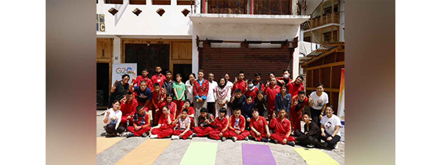  'International Day of Yoga' special yoga session at Daktsho Vocational Training Centre for Special Children and Youth, Thimphu.