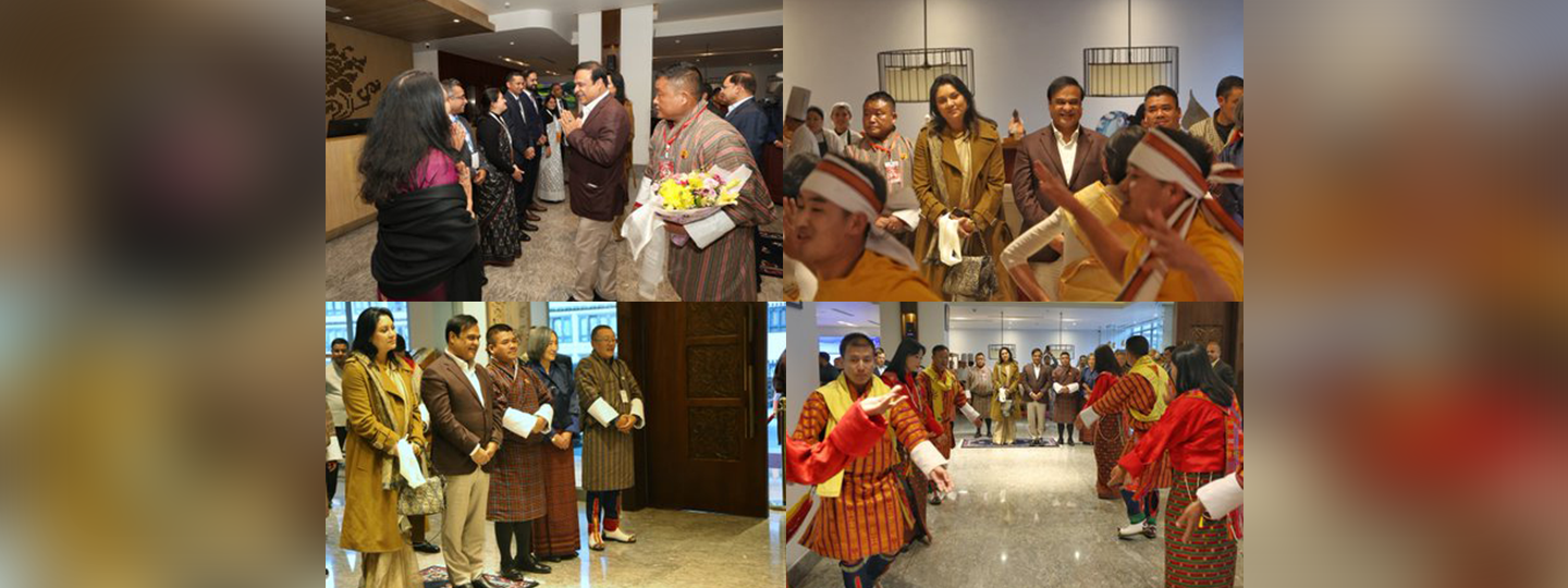  To welcome HCM Dr.@himantabiswa in Thimphu, a group of performers extended a heartfelt greeting with a graceful attempt at a Bihu performance, followed by a beautiful showcase of traditional Bhutanese dance.