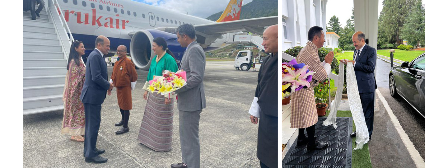  Sandeep Arya, Ambassador-designate of India to the Kingdom of Bhutan arrived in Thimphu. On arrival, he exchanged greetings with senior officials of the Royal Government of Bhutan.