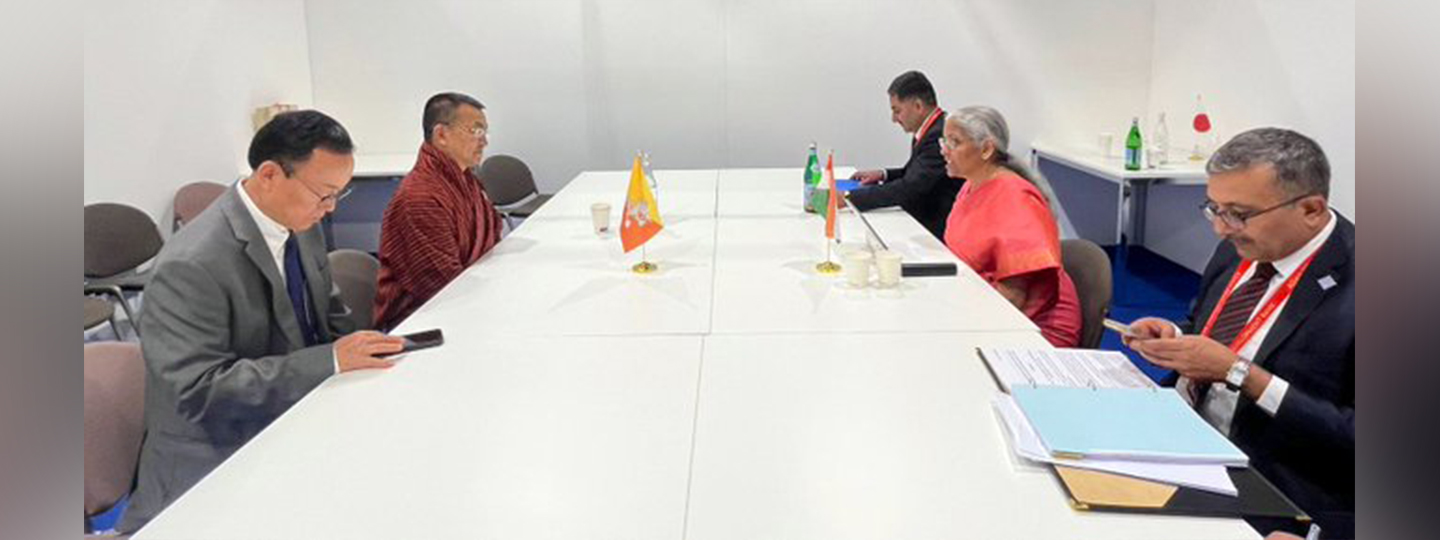  Meeting of Lyonpo Lekey Dorji, Finance Minsiter of Bhutan with Smt.Nirmala Sitharaman Finance Minsiter of India during Governors’ Business Session at the 58th #ADBAnnualMeeting in Milan