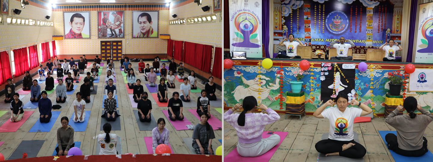  The Embassy of India, Thimphu and NWCC organized a special yoga session for students and faculty members of the Lungtenzampa Middle Secondary School, Thimphu.