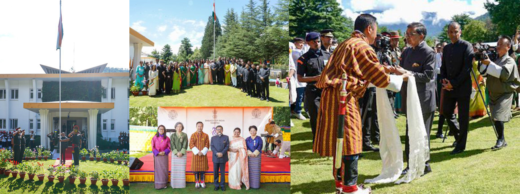  The 78th Independence Day of India was celebrated with patriotic fervor at the Embassy of India, Thimphu. 

Amb 
@SudhakarDalela
 unfurled the tricolour; a large number of fellow Indians and friends from Bhutan joined the celebrations at India House.