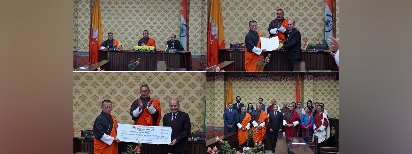  Ambassador handed over Nu. 2.5 billion (INR 250 crore) to the RGoB for the Economic Stimulus Programme under the 13th Five Year Plan