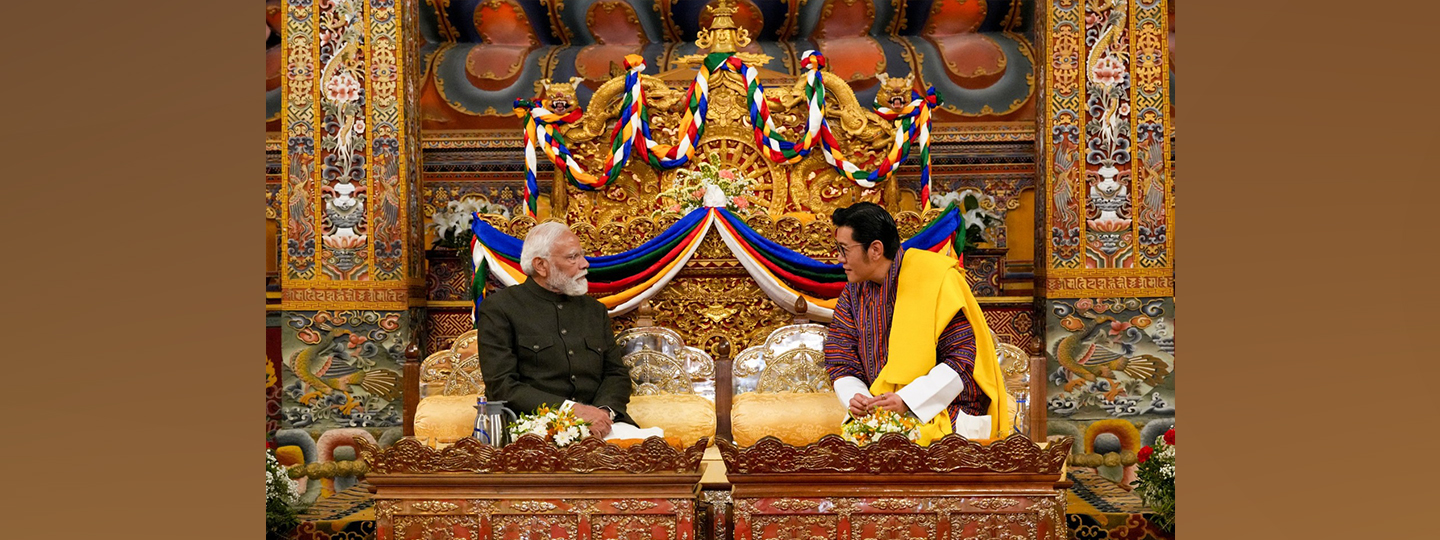  Prime Minister of India Shri Narendra Modi with His Majesty the King of Bhutan in Thimphu (22 March 2024)