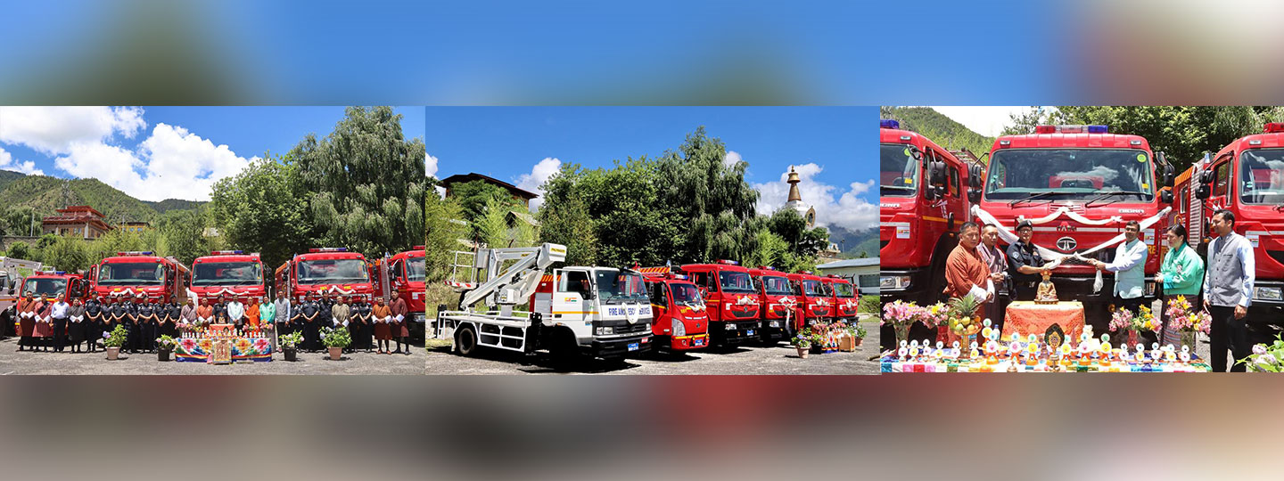  Handing over of firefighting and rescue vehicles to Royal Bhutan Police (RBP) under the PTA project “Infrastructure Development for RBP” (25 June 2025)