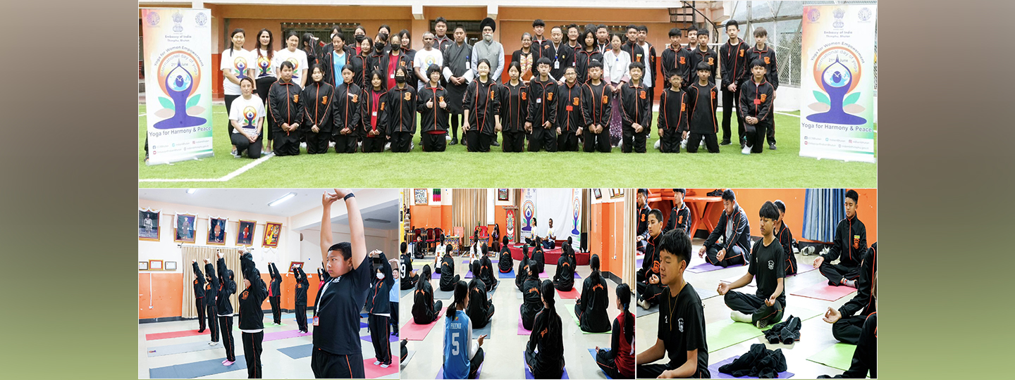  The Embassy organized a special yoga session for students and faculty members at the Druk School, Thimphu.
#IDY2024 Yoga for Women Empowerment