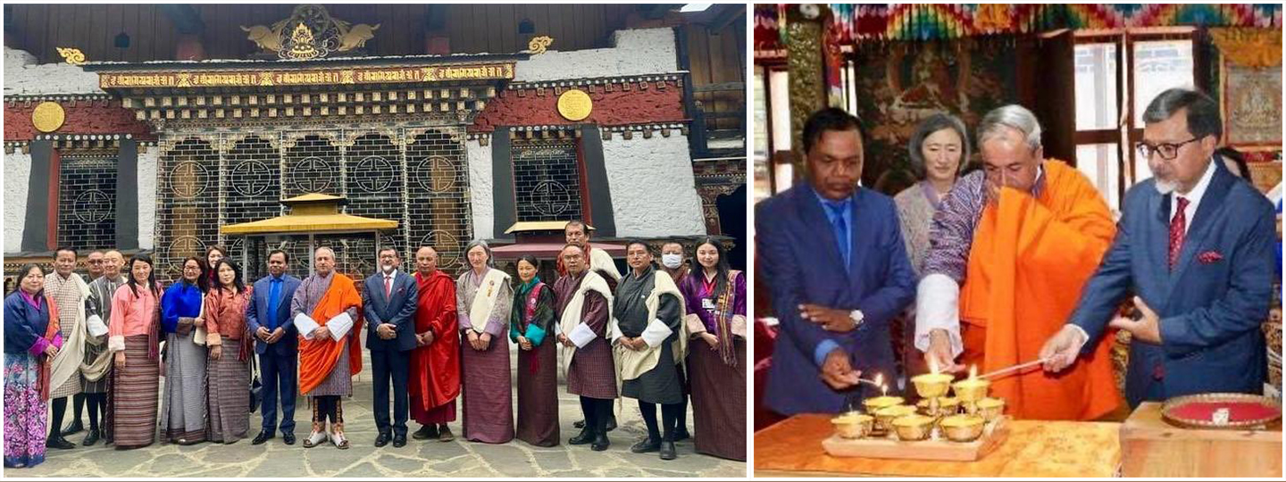  Amb @SudhakarDalela joined Hon'ble Foreign Minister Lyonpo DN Dhungyel, members of diplomatic missions from BIMSTEC countries & officials from MoFAET at a special prayer session at Changangkha Lhakhang to mark BIMSTEC Day