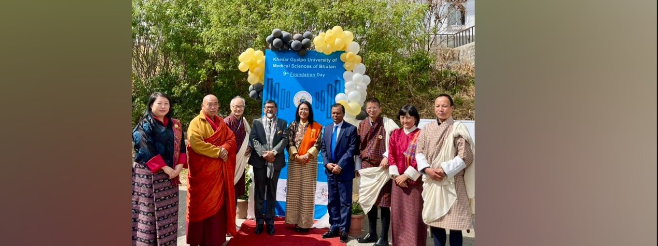  A pleasure to join Lyonpo Dimple Thapa and President Dr. Kinzang Tshering for celebrations of the 9th Foundation Day of Khesar Gyalpo University of Medical Sciences of Bhutan