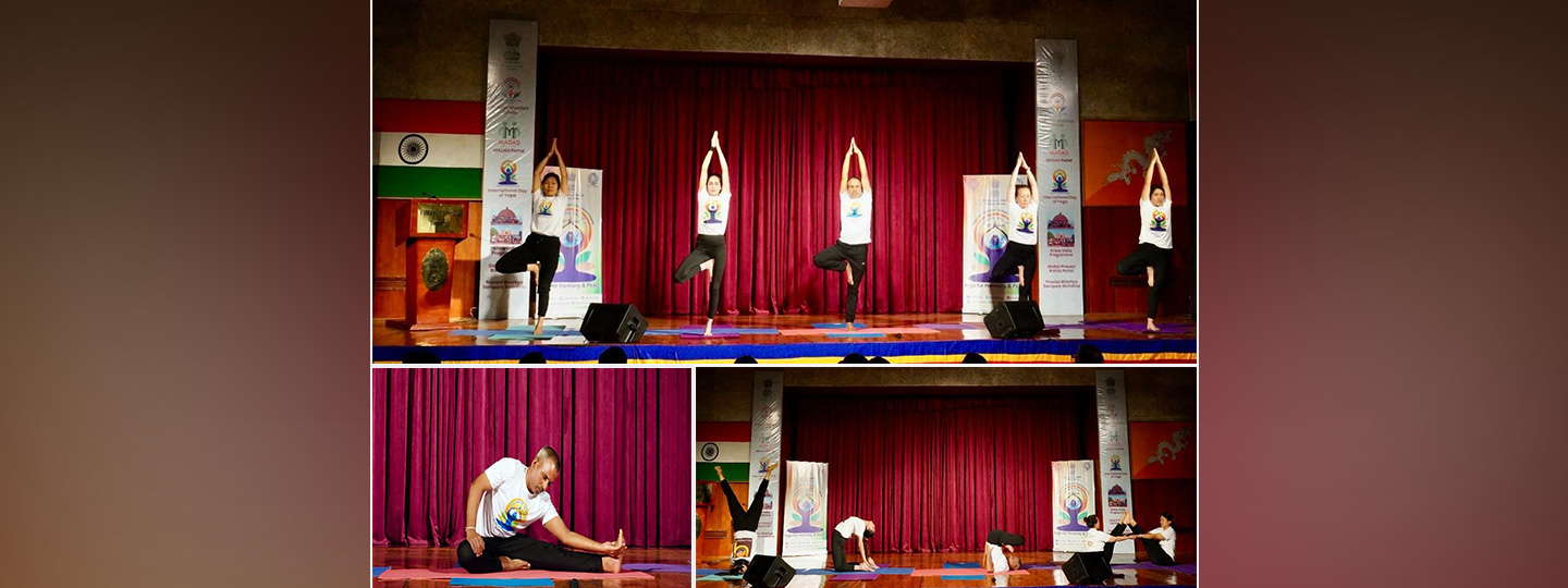  Highlights from #IDY2024 curtain raiser event hosted by the Embassy of India in Thimphu at India House on May 18th! 
Yoga Master Dr. Vijay Singh and his team showcased an impressive demonstration of yoga postures.

