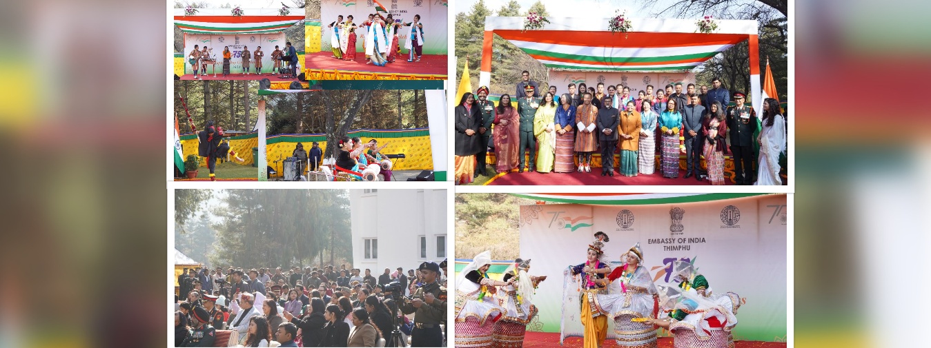  The ceremony witnessed melodious rendition of patriotic songs by Indian and Bhutanese artists from Nehru-Wangchuck Culture Center & Royal Academy of Performing Arts as well as Manipuri Dance performance by an 
@ICCR_hq
 dance troupe led by Ms Poushali Chatterjee