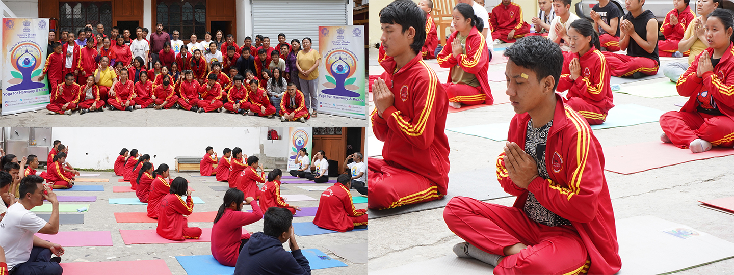  #InternationalYogaDay2024 in Bhutan BT The Embassy organized a special yoga session at Draktsho Vocational Training Centre for Special Children and Youth, Thimphu #IDY2024 #YogaForSelfAndSociety #YogaDay2024 #YogaForAll