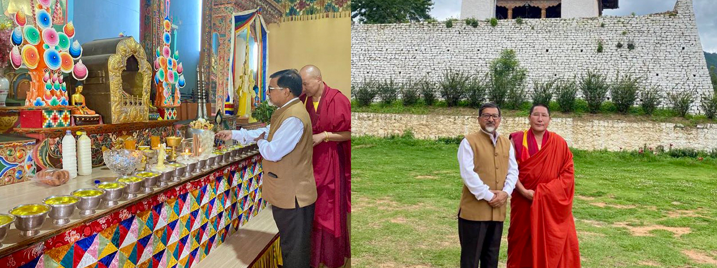  A privilege to pay respects at Dechen Phodrang Monastery in Thimphu as we celebrate the auspicious Drugpa Tshezhi - the First Sermon of Lord Buddha in Sarnath. Let us imbibe ideals & teachings of Lord Buddha in our daily lives and foster a compassionate society. 
@Indiainbhutan